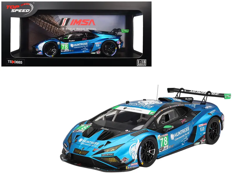 Lamborghini Huracan Gt3 Evo2 #78 Mario Farnbacher - Misha Goikhberg - Parker Kligerman - Franck Perera "Forte Racing" Imsa "24 Hours Of Daytona" (2025) 1/18 Model Car By Top Speed 1