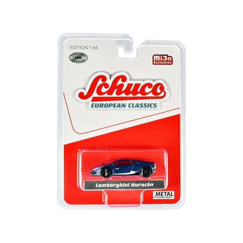 Lamborghini Huracan Matt Dark Blue With White Stripes "European Classics" Limited Edition To 2400 Pieces Worldwide 1/64 Diecast Model Car By Schuco 1