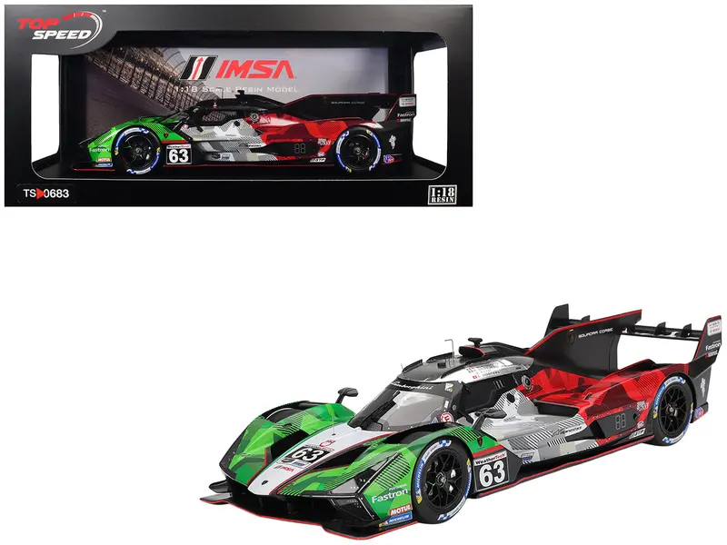 Lamborghini Sc63 #63 Mirko Bortolotti - Romain Grosjean - Daniil Kvyat - Edoardo Mortara "Automobili Lamborghini Squadra Corse" Imsa "24 Hours Of Daytona" (2025) 1/18 Model Car By Top Speed 1