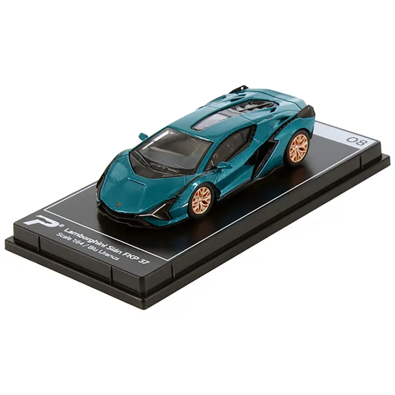 Lamborghini Sian Fkp 37 Blu Uranus Blue Metallic "Hypercar League Collection" 1/64 Diecast Model Car By Postercars 1