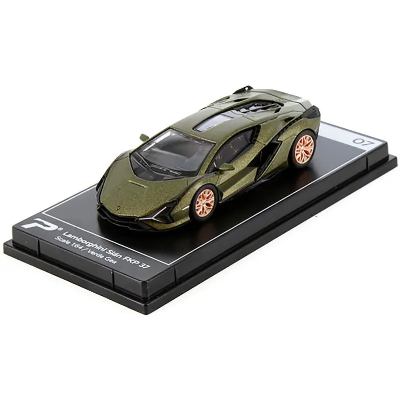 Lamborghini Sian Fkp 37 Verde Gea Green Metallic "Hypercar League Collection" 1/64 Diecast Model Car By Postercars 1