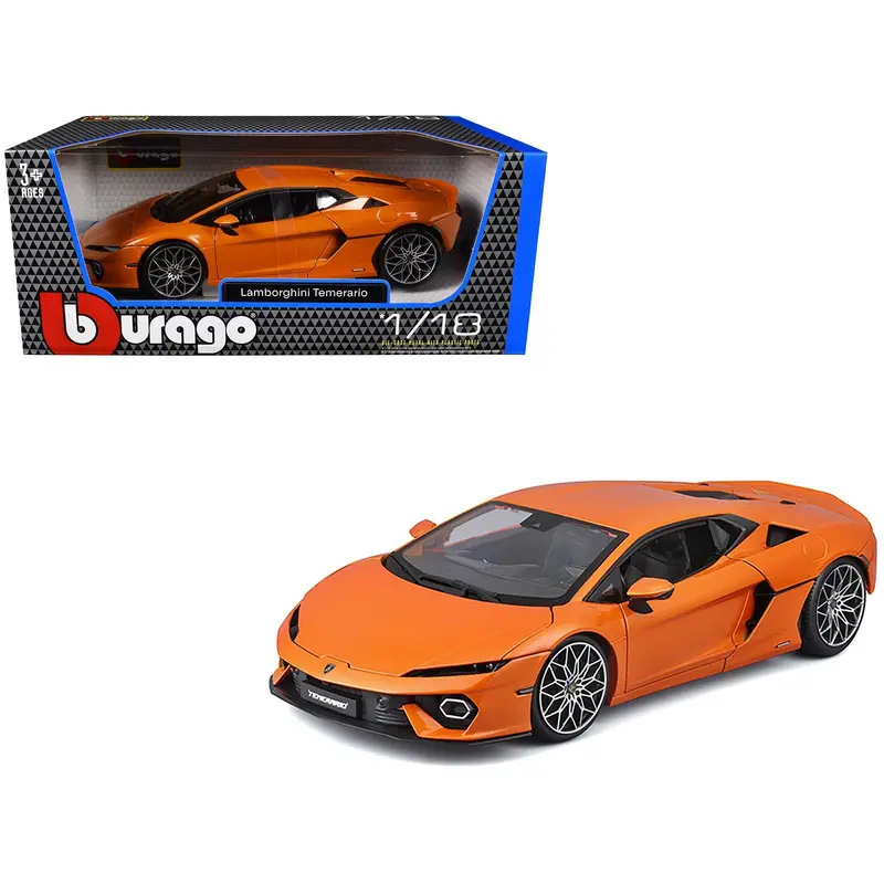 Lamborghini Temerario Orange Metallic 1/18 Diecast Model Car By Bburago 1