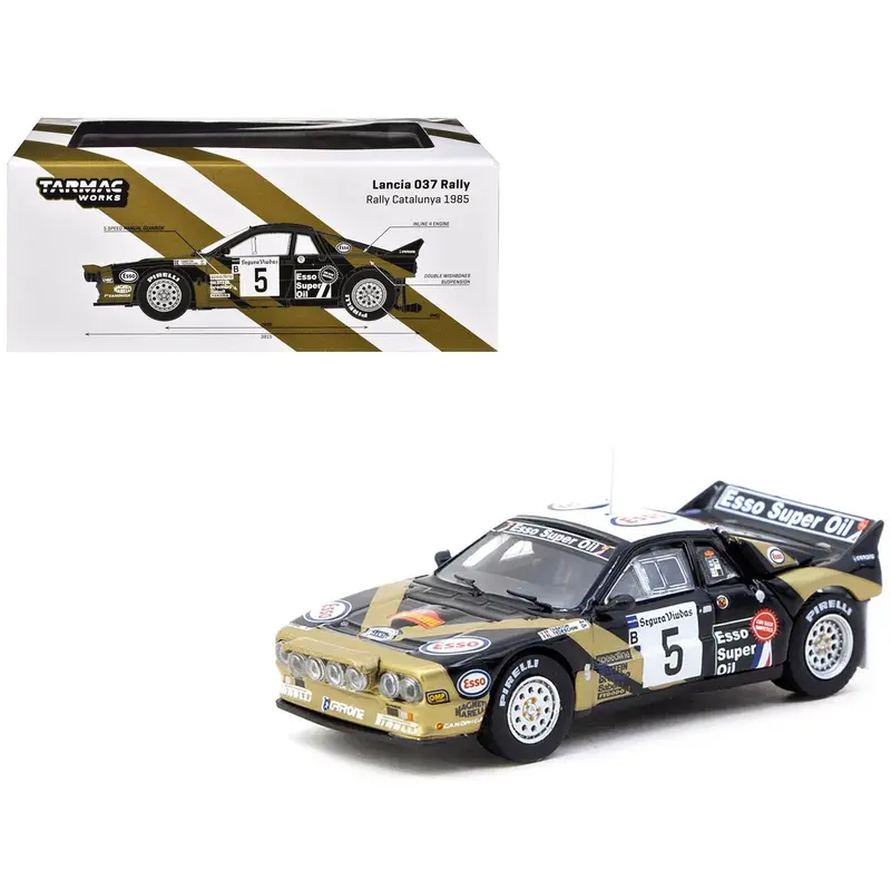 Lancia 037 Rally #5 Fabrizio Tabaton - Luciano Tedeschini Winner "Rally Catalunya" (1985) "Hobby64+" Series 1/64 Diecast Model Car By Tarmac Works 1