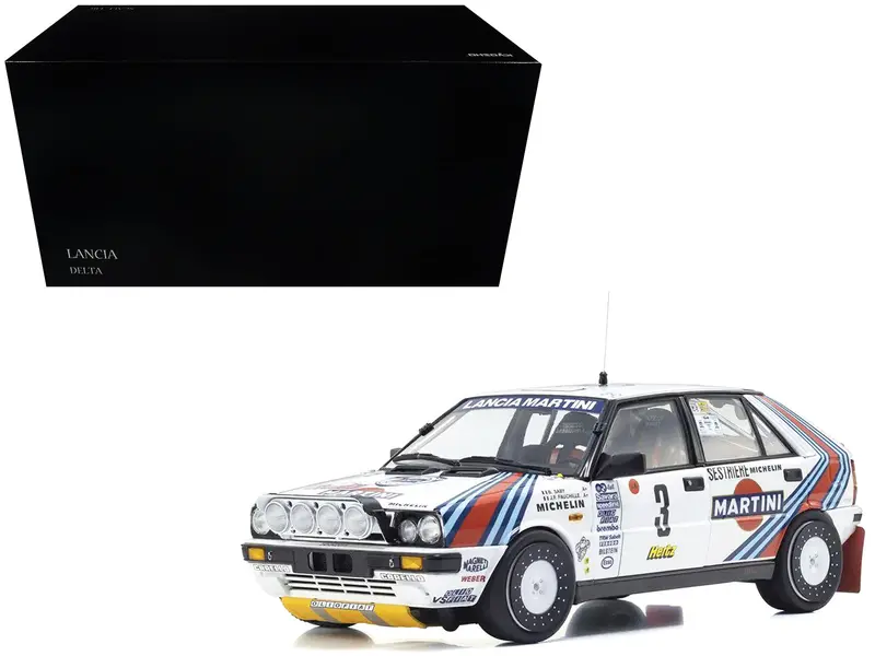 Lancia Delta Hf 4Wd #3 Bruno Saby - Jean-Francois Fauchille "Martini Racing" Winner "Rally Monte Carlo" (1988) 1/18 Diecast Model Car By Kyosho 1