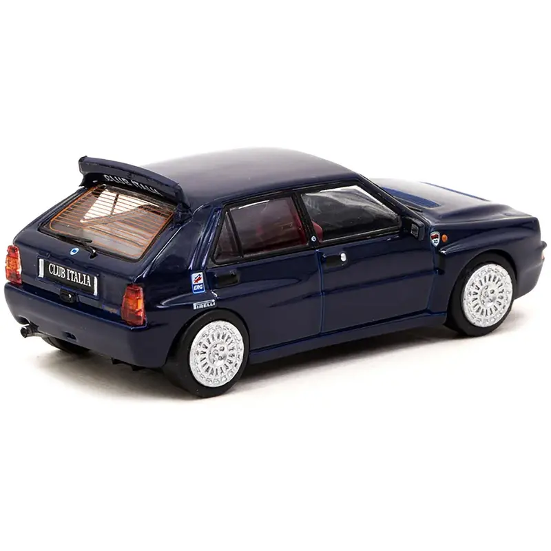 Lancia Delta Hf Integrale "Club Italia" Dark Blue With Red Interior "Road64" Series 1/64 Diecast Model Car By Tarmac Works 1