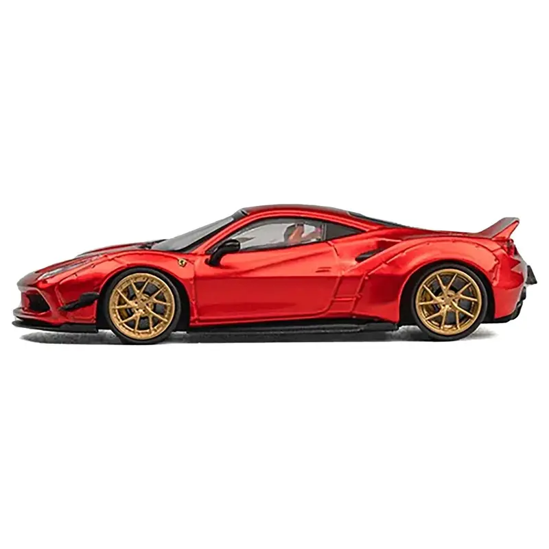 Lb-Works 488 Red Metallic 1/64 Diecast Model Car By Cm Models 1