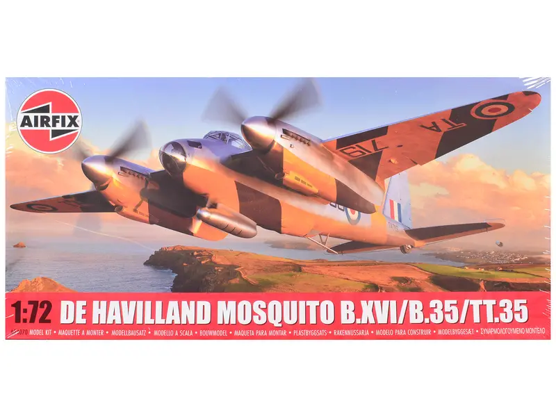 Level 2 Model Kit De Havilland Mosquito B.Xvi/B.35/Tt.35 Aircraft With 3 Scheme Options 1/72 Plastic Model Kit By Airfix 1