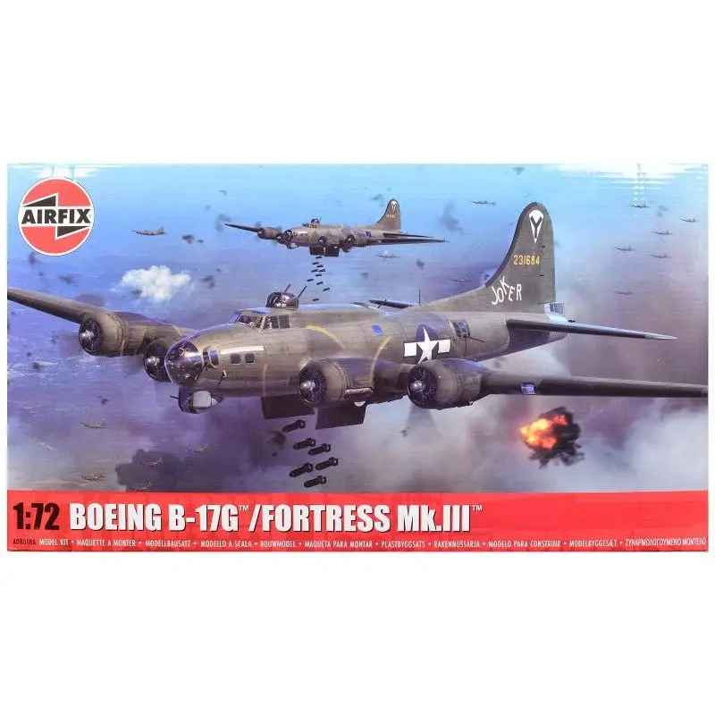 Level 3 Model Kit Boeing B-17G/Fortress Mk.Iii Aircraft With 2 Scheme Options 1/72 Plastic Model Kit By Airfix 1