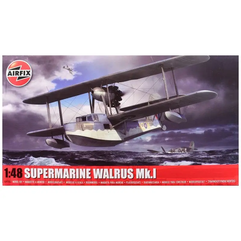 Level 3 Model Kit Supermarine Walrus Mk.I Aircraft With 3 Scheme Options 1/48 Plastic Model Kit By Airfix 1