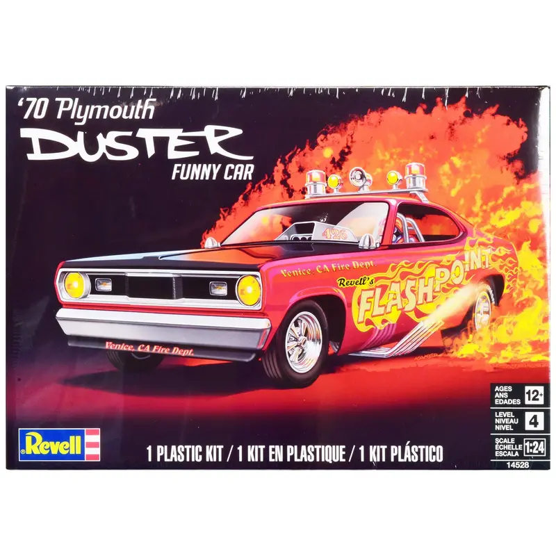 Level-4-Model-Kit-1970-Plymouth-Duster-Funny-Car-1-24-Scale-Model-By-Revell 1