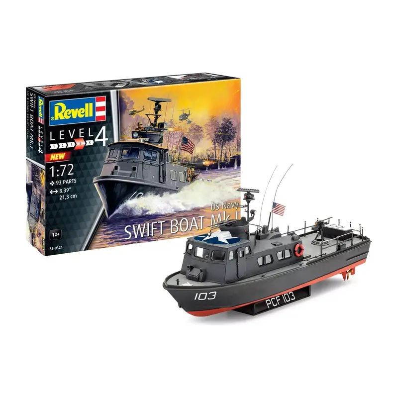 Level 4 Model Kit Us Navy Swift Boat Mk.I 1/72 Scale Model By Revell 1