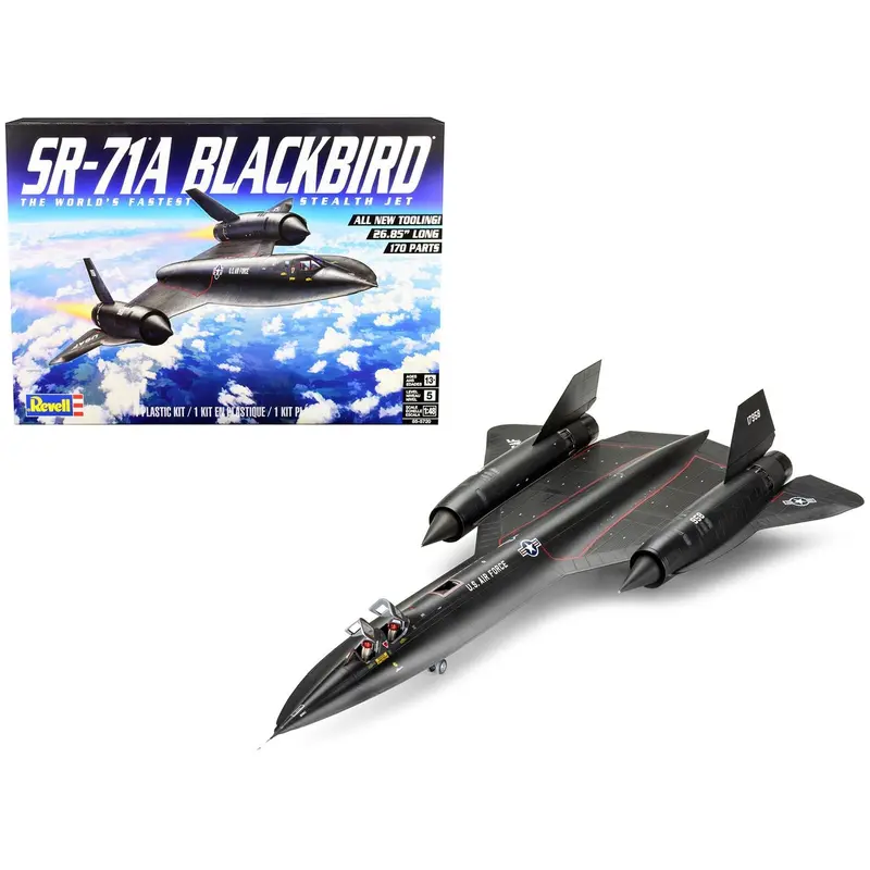 Level 5 Model Kit Lockheed Sr-71A Blackbird Stealth Aircraft "The World's Fastest Stealth Jet" 1/48 Scale Model By Revell 1