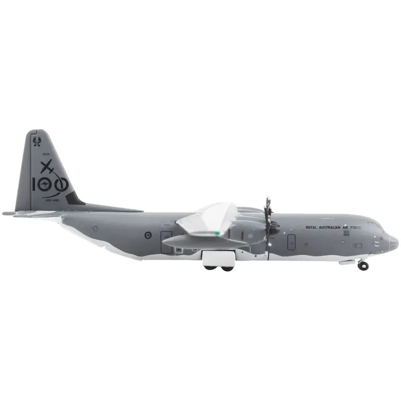 Lockheed C-130J-30 Transport Aircraft "Royal Australian Air Force - 100 Years Cententary" Gray "Gemini Macs" Series 1/400 Diecast Model Airplane By Geminijets 1