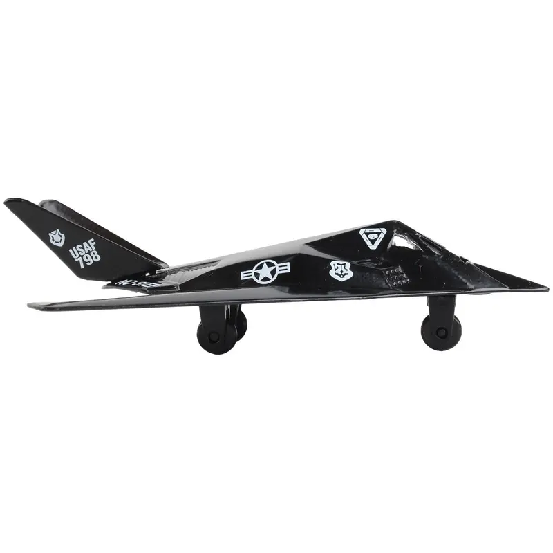 Lockheed F-117 Nighthawk Stealth Aircraft Black "United States Air Force" With Runway Section Diecast Model Airplane By Runway24 1