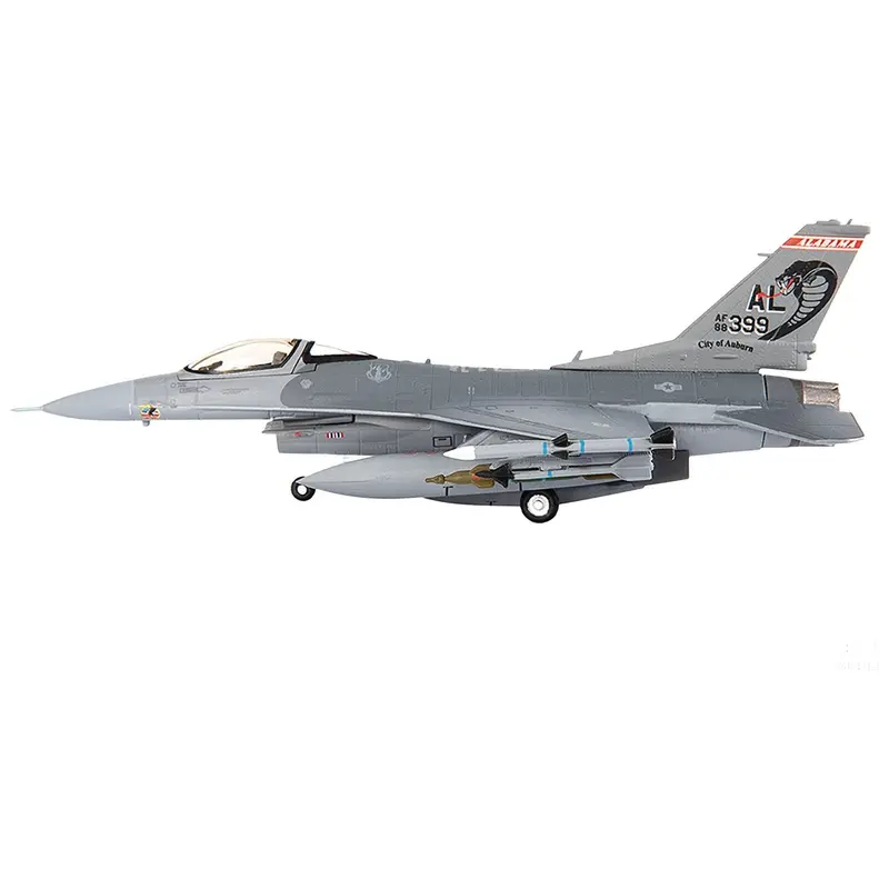 Lockheed F-16C Fighting Falcon Fighter Aircraft "100Th Fighter Squadron 187Th Fighter Wing Alabama Air National Guard" (2002) United States Air Force 1/144 Diecast Model By Jc Wings 1