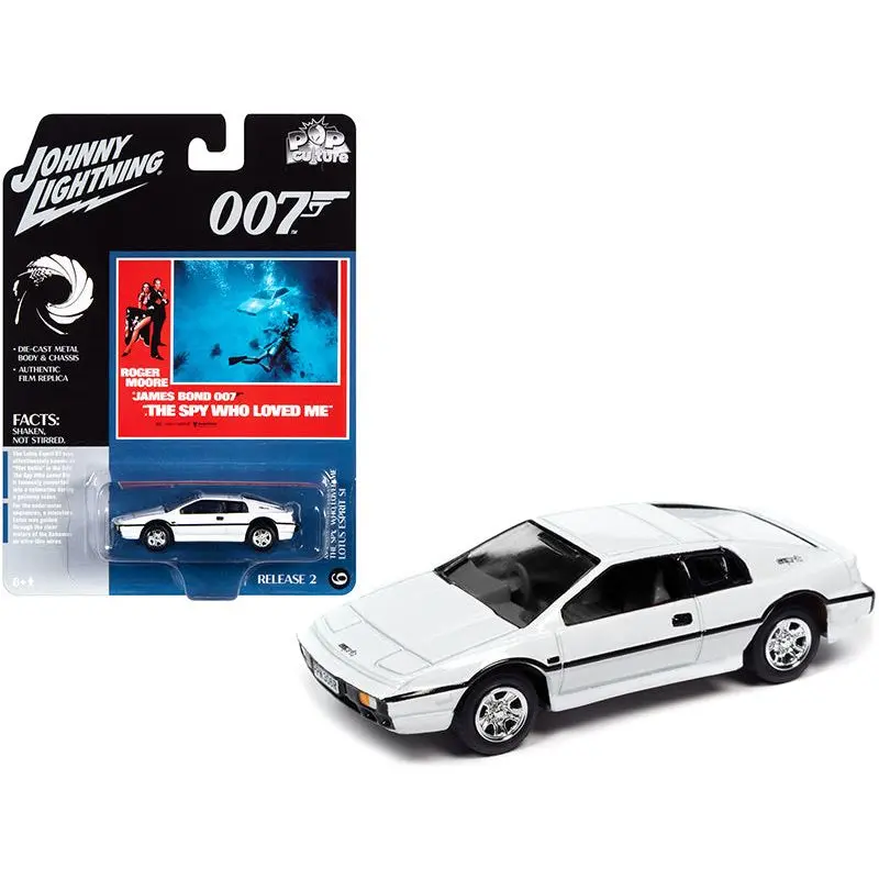 Lotus Esprit S1 White (James Bond 007) "The Spy Who Loved Me" (1977) Movie "Pop Culture" Series 1/64 Diecast Model Car By Johnny Lightning 1