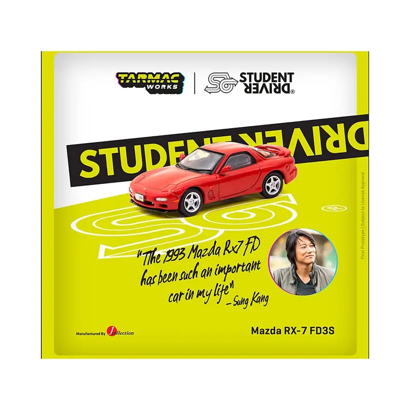 Mazda Rx-7 Fd3s Rhd (Right Hand Drive) Red "Student Driver" "J Collection" Series 1/64 Diecast Model By Tarmac Works 1