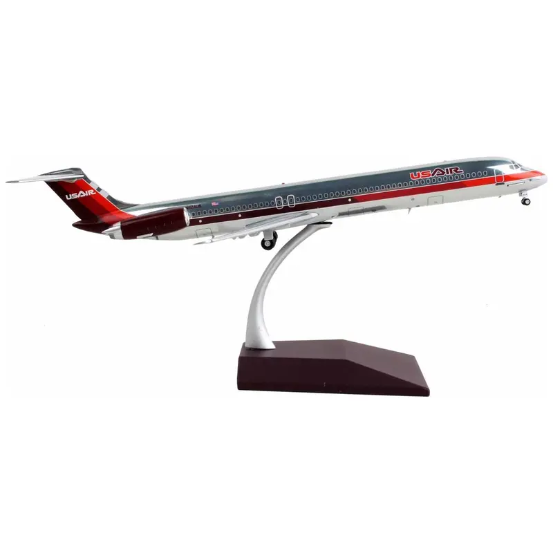 Mcdonnell Douglas Md-82 Commercial Aircraft "Usair" Silver With Red Stripes "Gemini 200" Series 1/200 Diecast Model Airplane By Geminijets 1