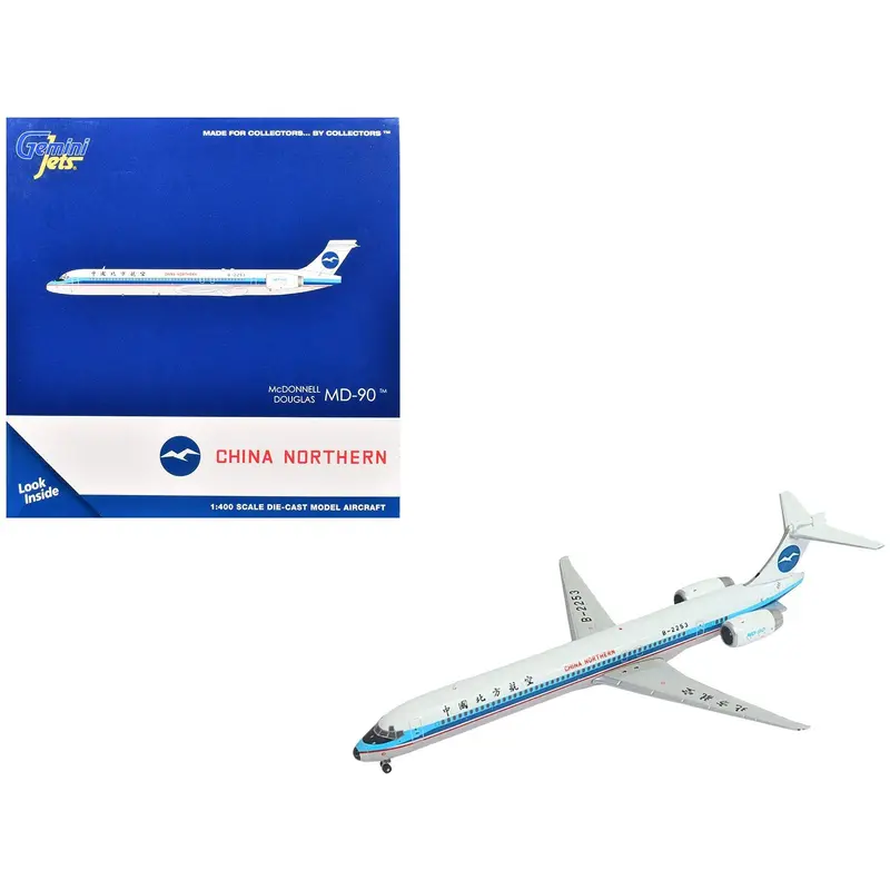 Mcdonnell Douglas Md-90 Commercial Aircraft "China Northern Airlines" (B-2253) White With Blue Stripes 1/400 Diecast Model Airplane By Geminijets 1