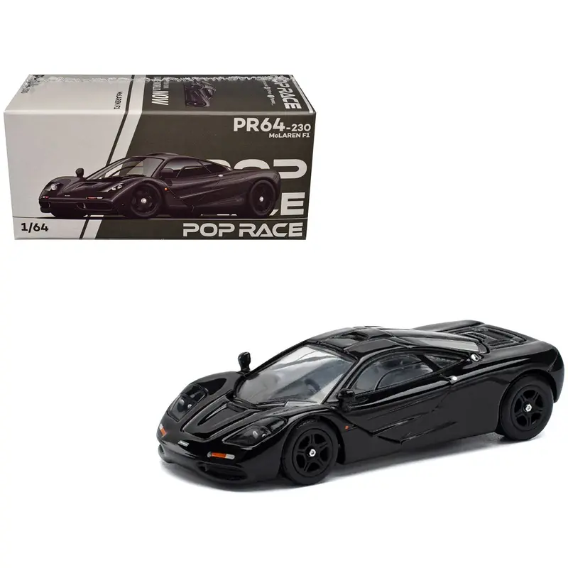 Mclaren F1 Jet Black 1/64 Diecast Model Car By Pop Race 1