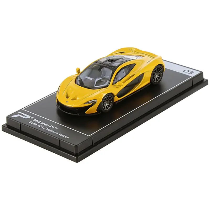 Mclaren P1 Volcano Yellow Metallic With Black Top "Hypercar League Collection" 1/64 Diecast Model Car By Postercars 1