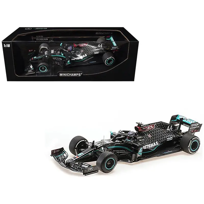 Mercedes-Amg F1 W11 Eq Performance #44 Lewis Hamilton "Petronas" Winner Formula One F1 "British Gp" (2020) With Driver Limited Edition To 704 Pieces Worldwide 1/18 Diecast Model Car By Minichamps 1