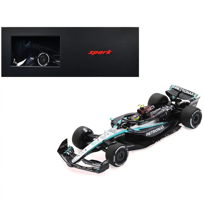 Mercedes-Amg F1 W15 E Performance #44 Lewis Hamilton "Petronas" Formula One F1 "Bahrain Gp" (2024) With Acrylic Display Case 1/18 Model Car By Spark 1
