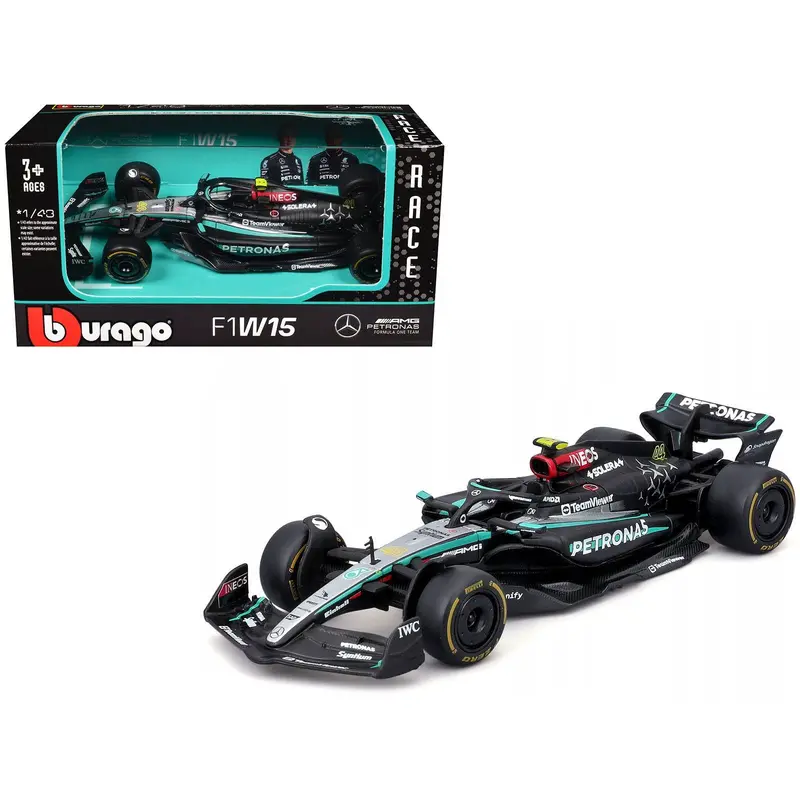 Mercedes-Amg F1 W15 E Performance #44 Lewis Hamilton "Petronas" Formula One F1 World Championship (2024) "Race" Series 1/43 Diecast Model Car By Bburago 1