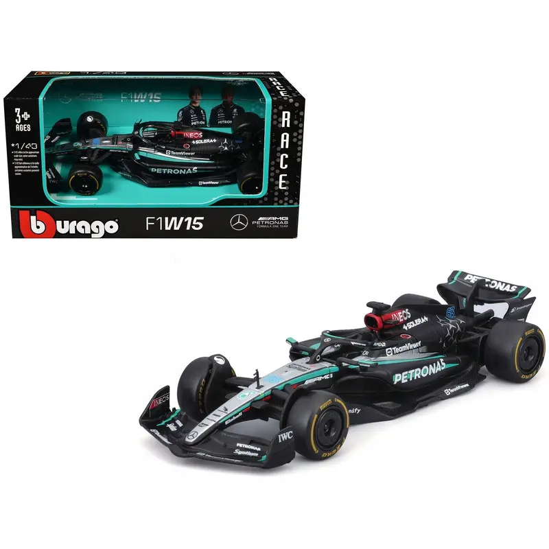 Mercedes-Amg F1 W15 E Performance #63 George Russell "Petronas" Formula One F1 World Championship (2024) "Race" Series 1/43 Diecast Model Car By Bburago 1