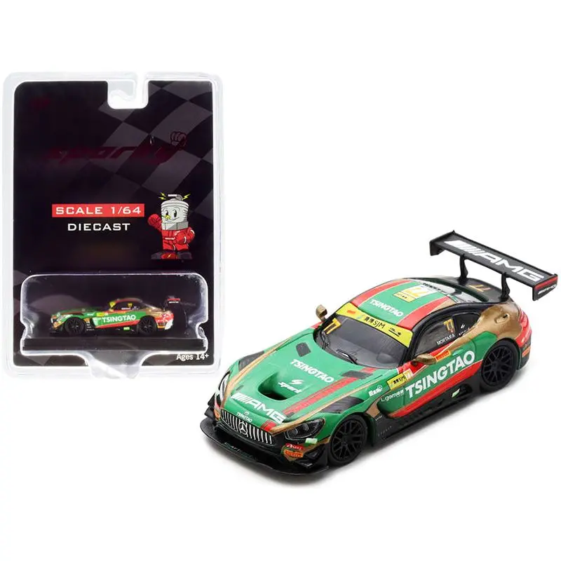Mercedes-Amg Gt3 #77 Edoardo Mortara Mercedes-Amg Team Craft-Bamboo Racing Fia Gt World Cup Macau (2019) 1/64 Diecast Model Car By Sparky 1