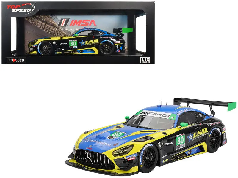 Mercedes-Amg Gt3 Evo #80 Scott Andrews - Ralf Aron - Eric Filgueiras - Dan Knox "Lone Star Racing" Imsa "24 Hours Of Daytona" (2025) 1/18 Model Car By Top Speed 1
