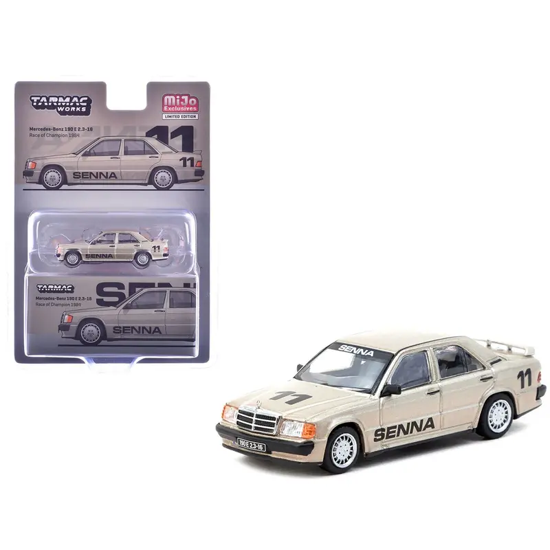 Mercedes-Benz 190 E 2.3-16 #11 Ayrton Senna Winner "Race Of Champions" (1984) "Global64" Series 1/64 Diecast Model By Tarmac Works 1