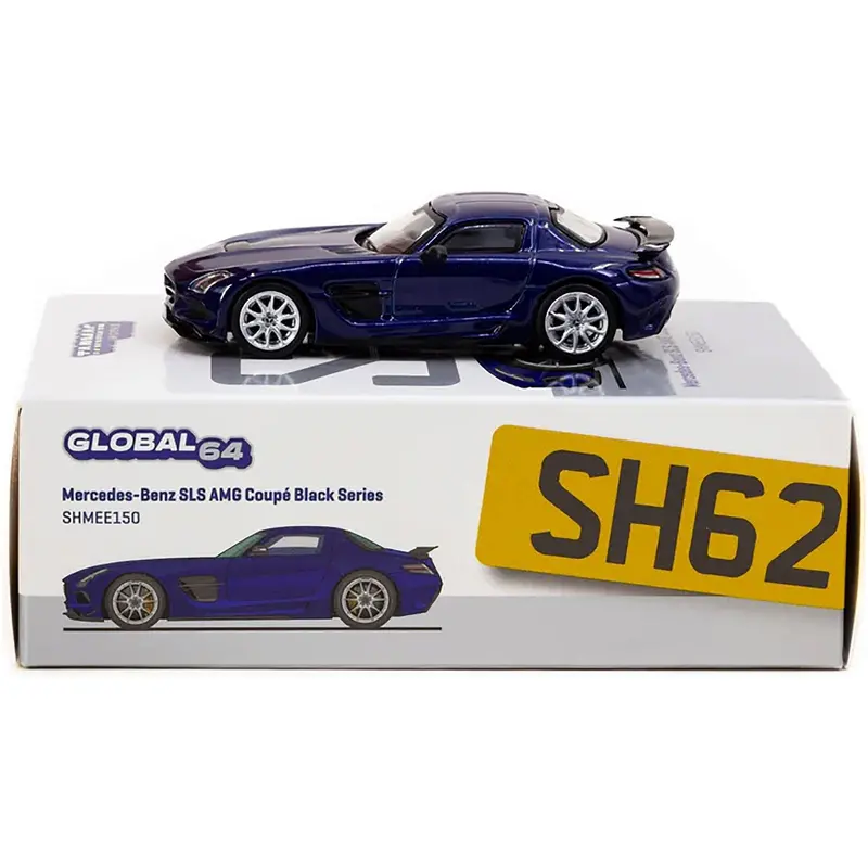 Mercedes-Benz Sls Amg Coupe Black Series Blue Metallic "Shmee150" "Global64" Series 1/64 Diecast Model By Tarmac Works 1