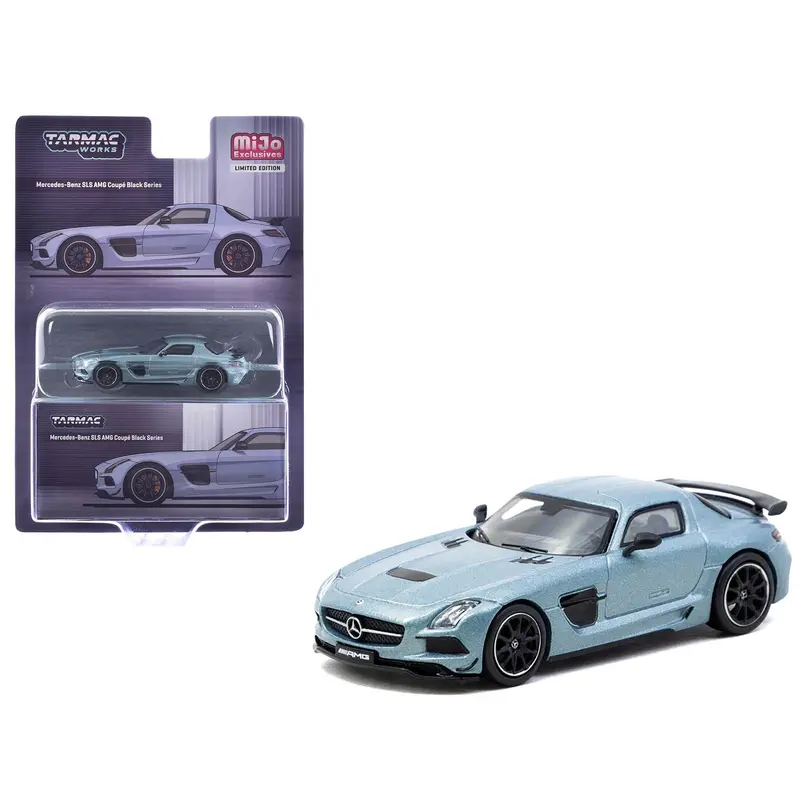 Mercedes-Benz Sls Amg Coupe Black Series Matte Blue Metallic "Global64" Series 1/64 Diecast Model By Tarmac Works 1