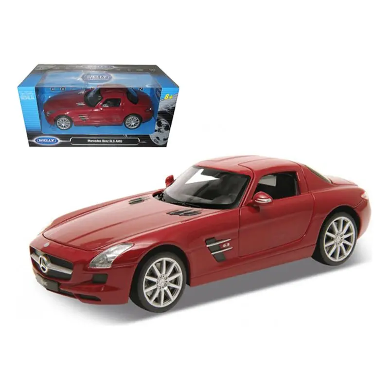 Mercedes Sls Amg Red 1/24 Diecast Model Car By Welly 1