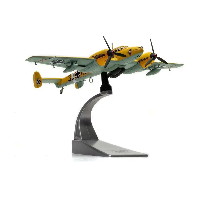 Messerschmitt Bf 110E-2 (Trop) Fighter-Bomber Aircraft "3U+Ks 8./Zg 26 Horst Wessel Derna Airfield North Africa" (1941) German Luftwaffe "The Aviation Archive" Series 1/72 Diecast Model By Corgi 1