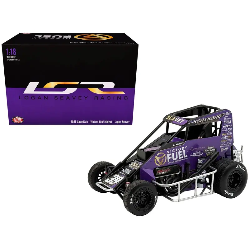 Midget Sprint Car #39 Logan Seavey "Victory Fuel" Swindell Speedlab (2025) 1/18 Diecast Model Car By Acme 1