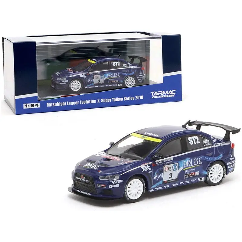 Mitsubishi Lancer Evolution X #3 Mineo / Murata / Yamauchi "Super Taikyu" Series (2010) 1/64 Diecast Model Car By Tarmac Works 1