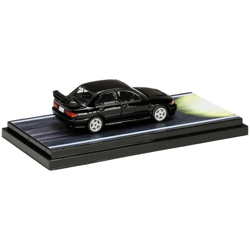 Mitsubishi Lancer Rs Evolution Iii Rhd (Right Hand Drive) Black "Emperor" With Kyoichi Sudo Driver Figure "Initial D" (1995-2013) 1/64 Diecast Model Car By Hobby Japan 1