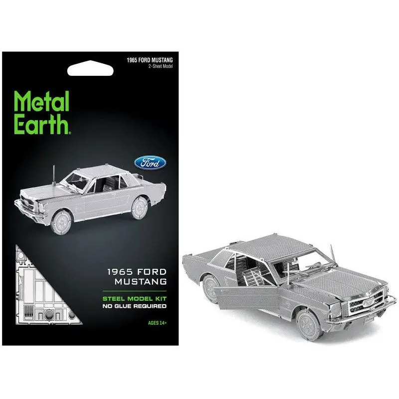 Model Kit 1965 Ford Mustang Metal (Moderate Difficulty) Steel Model By Metal Earth 1