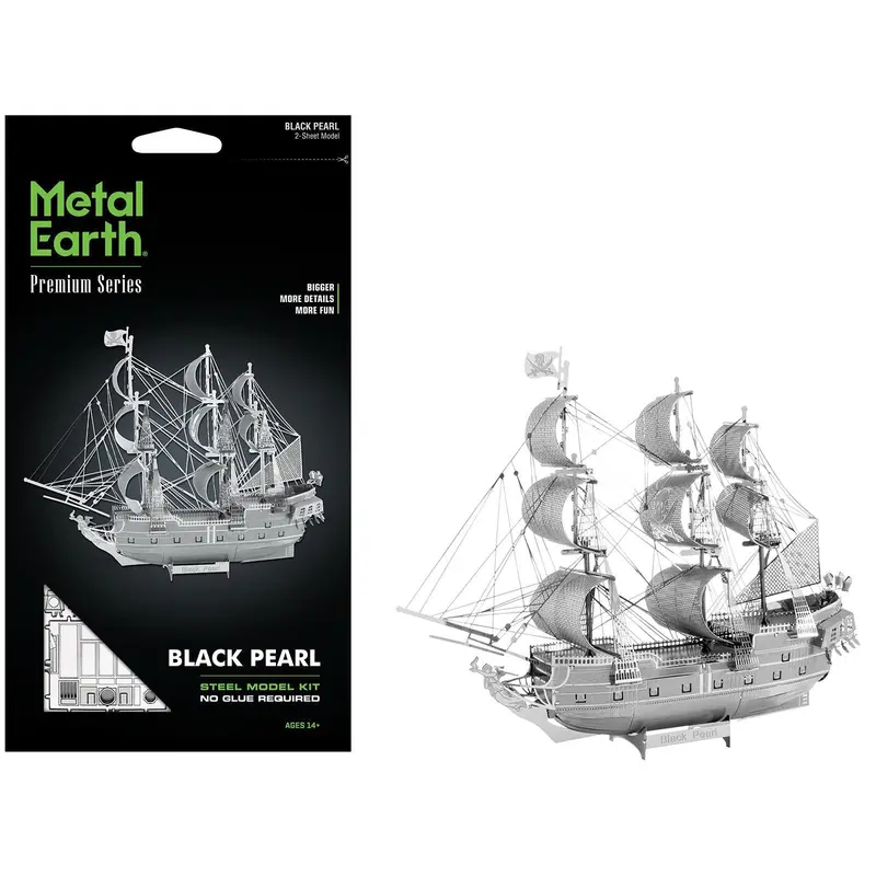 Model Kit Black Pearl Ship (Challenging Difficulty) Steel Model By Metal Earth 1