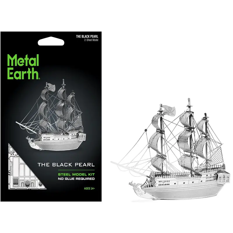 Model Kit Black Pearl Ship (Moderate Difficulty) Steel Model By Metal Earth 1