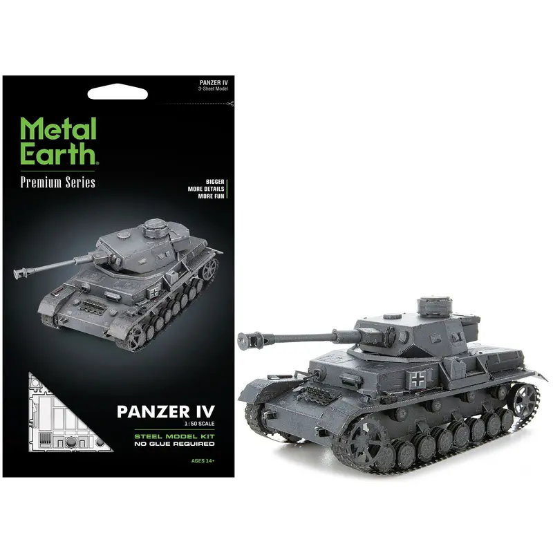 Model Kit German Panzer Iv Tank (Challenging Difficulty) Steel Model By Metal Earth 1