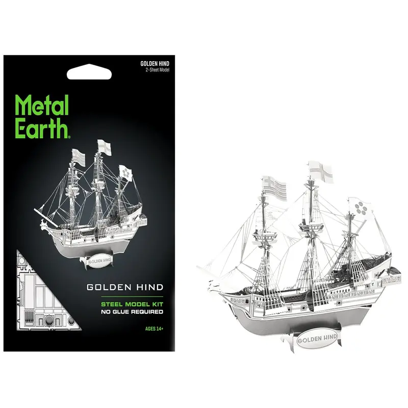 Model Kit Golden Hind Galleon (Moderate Difficulty) Steel Model By Metal Earth 1