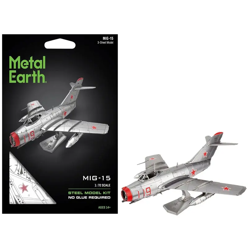 Model Kit Mikoyan-Gurevich Mig-15 Fighter Aircraft "Korean War" Soviet Air Force (Moderate Difficulty) Steel Model By Metal Earth 1