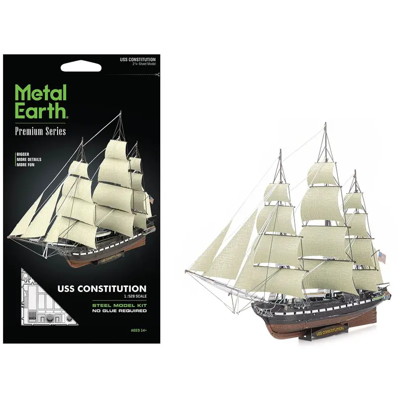 Model Kit Uss Constitution Warship (Challenging Difficulty) Steel Model By Metal Earth 1