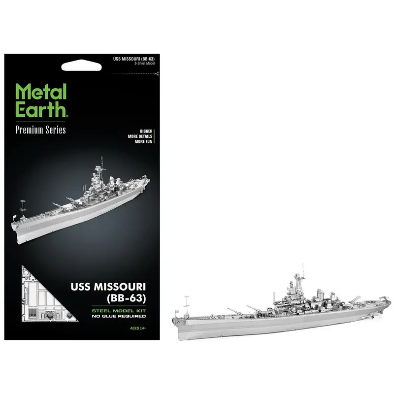Model Kit Uss Missouri (Bb-63) Navy Battleship (Challenging Difficulty) Steel Model By Metal Earth 1