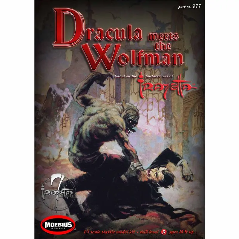 Moebius 1/8 Frazetta Dracula Meets The Wolfman Model Kit 1