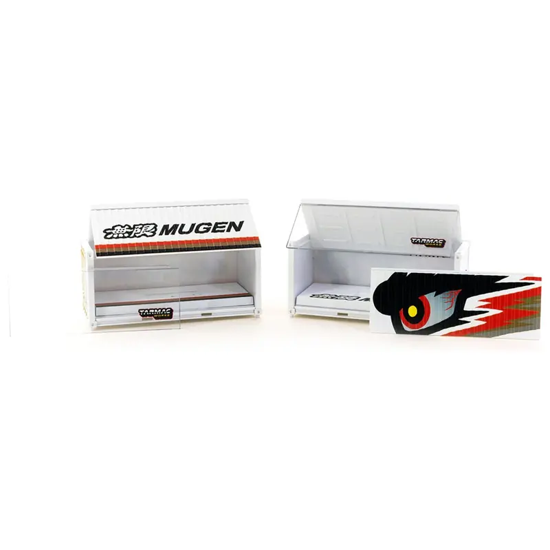 "Mugen" Shipping Container Display Cases Set Of 2 Pieces "Parts64" Series For 1/64 Model Cars By Tarmac Works 1