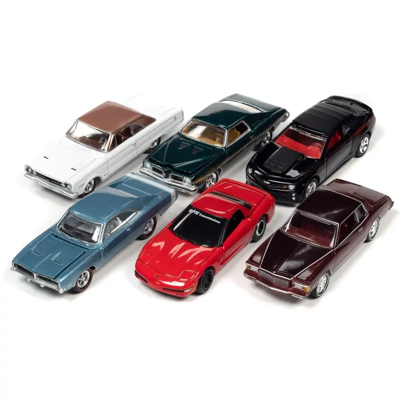 "Muscle Cars Usa" 2022 Set A Of 6 Pieces Release 2 1/64 Diecast Model Cars By Johnny Lightning 1